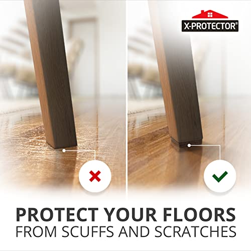 24 Heavy-Duty Felt Furniture Pads 1” 1/4” Thick X-Protector! Square Felt Pads For Furniture Feet - The Best Felt Floor Protectors For Furniture To Prevent Scratches. Protect Your Hard Floor! (Brown) #TOP3
