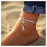 Pulseras tobilleras vintage de girasol como se muestra en las imágenes, una talla para la mayoría, artículo exquisito y ponible.