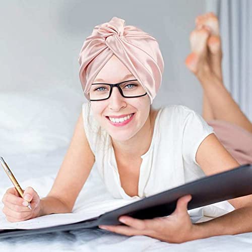 Gorro de satén para dormir ajustable y elástico protector del cabello para mujer 8