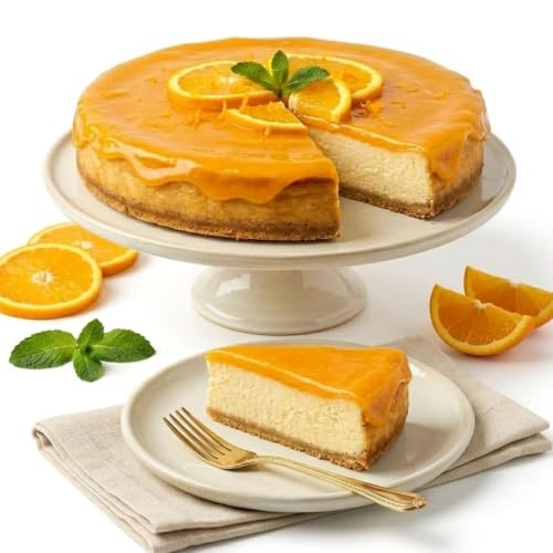 ANDY ANAND CHOCOLATIER Caramel Walnut Cheesecake 9 Inch 2 lb Gourmet Bakery Dessert – Freshly Baked New York Style Cheesecake with Rich Caramel and Crunchy Walnuts (Orange)