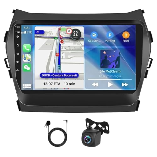 Rádio de carro Android 13 para Hyundai IX45 Santa FE 2013-2018 Atualização de rádio, tela sensível ao toque de 9 polegadas, rádio Android para Hyundai Ix45 2013-2018 Carplay Stereo Bluetooth FM RDS