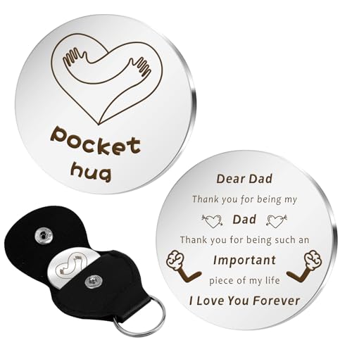 Aridantrp Fathers Day Dad Gifts Father's Day Daddy Gifts Idea Dad Birthday Gift For Daddy Presents For Pocket Hug Father Gift From Son Daughter Keyring Keychain Papa Gifts for Stepdad Papa
