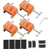 weyleity Cabinet Installation Clamps | Cabinetry Clamp for Easy and Quick Face Frame Installation, Cabinet Clamps with Two Side Screws and Drill Hole Guide Cabinet Installation Tools, Orange (4)