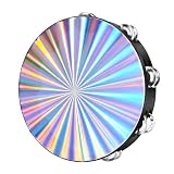 Sonido nítido y claro: Equipada con una fila única de sonajeros metálicos de alta calidad, esta pandereta de percusión ofrece un sonido agudo y melodioso que complementa canciones de cualquier género