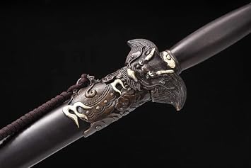 Home Decor High Grade Traditional Gift Sword Handmade Damacus Blade Ebony Handle Ebony Saya Brass Fitting