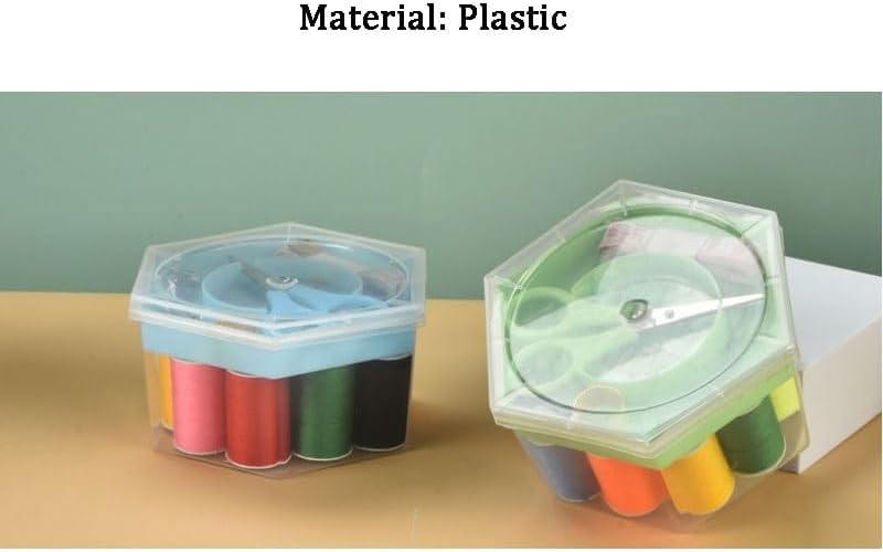 LWECMGSA Plastic Hexagonal Multi-Functional Sewing Kit Portable Tool Box