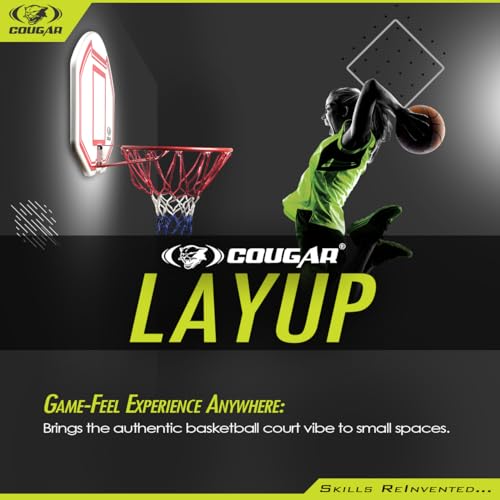 Image of COUGAR Layup Basketball Backboard Wall Mount - 90x60 cm Heavy-Duty PE Board with 16 cm Steel Ring, 45 cm Hoop Diameter & Net | Durable Outdoor Backboard for Kids & Adults | Easy Wall Installation