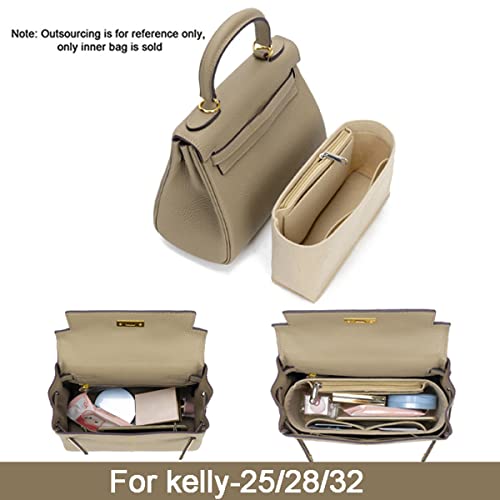 Lckaey Purse Organizer insert for Handbag Kelly 25 organizer1011Beige-S by Lckaey - Used condition - Image 5