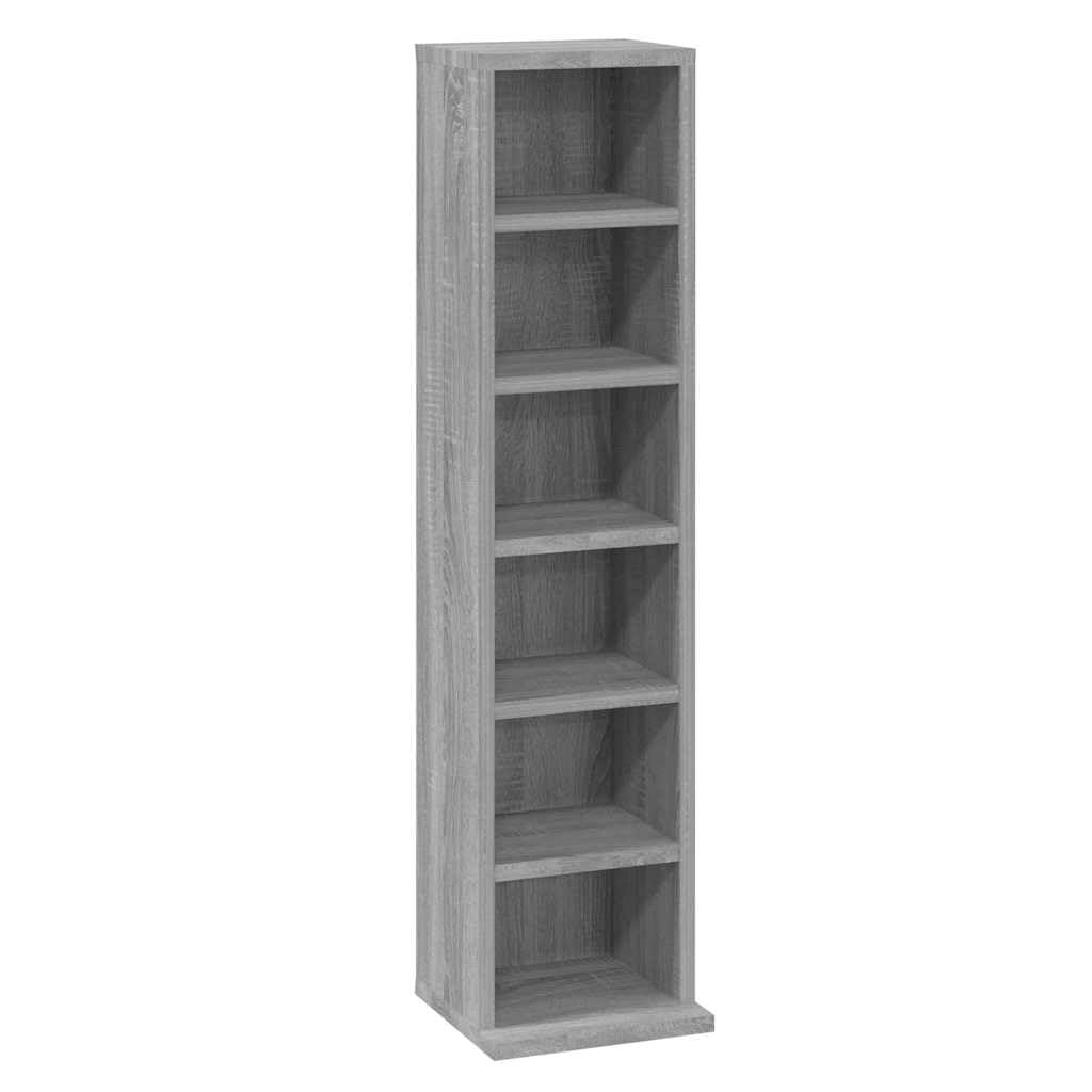 Armadietto CD per raccolta musicale in legno per CD, 21 x 20 x 88 cm, grigio