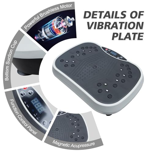 Plataforma Vibratoria para Ejercicio en Casa - Equipo de Entrenamiento para Pérdida de Peso y Tonificación en Gris miniatura 3