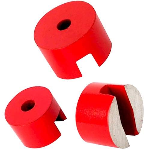 5 x Aimant à Bouton AlNiCo Rond Ø 13 mm, peint en rouge - Température maximale de fonctionnement 180°C - Force 0,7 kg - 5 pièces - Aimants industriels AlNiCo