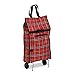 Honey-Can-Do CRT-02224 Fold-Up Fabric Rolling Bag Cart with Handles, Holds up to 40-Pounds, Plaid, 12.5L x 5.12W x 24.75H