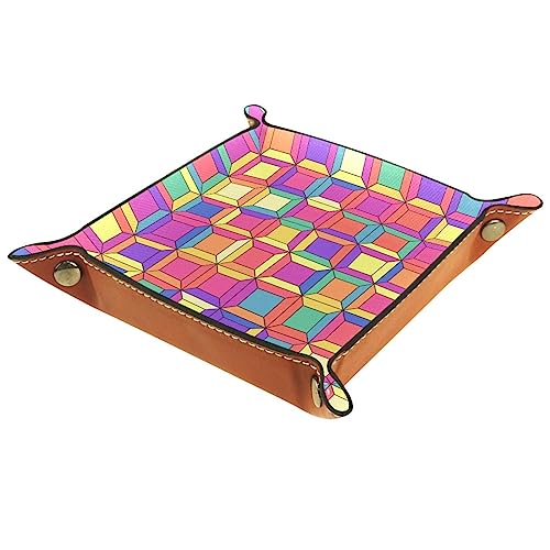 suojapuku plaid carré moderne Vide Poche en Cuir,Plateau en cuir,Valet Plateau,organisateur de bureau,Stocker des bijoux de montre clés