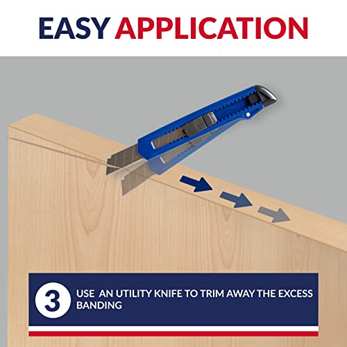 Birch Wood Veneer Edge Banding 3/4 Inch X 25 Ft - Plywood Edging - Pre-Glued Real Wood Veneer - Flexible Easy Application Iron-On Edge Banding For Furniture Restoration #TOP5