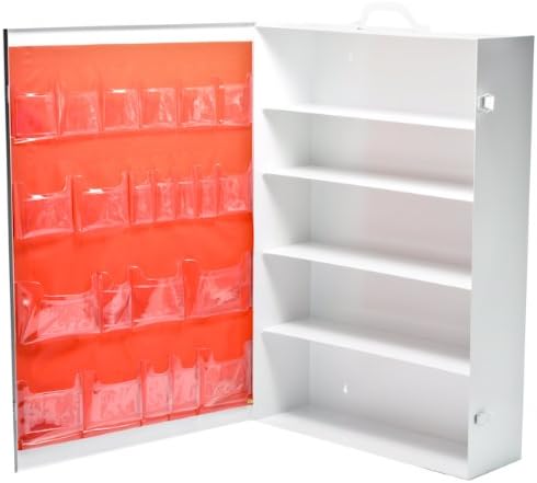 5 Shelf Metal First Aid Cabinet White Empty