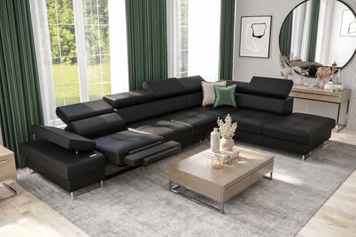 Friderik Ecksofa Galaxy Relax mit Schlaffunktion, 225×350, Kunstleder MADRIT, Bettkasten, Relaxfunktion, verstellbaren Kopfstützen & Armlehne (Schwarz, Rechts) Friderik Ecksofa Galaxy Relax mit Schlaffunktion, 225×350, Kunstleder MADRIT, Bettkasten, Relaxfunktion, verstellbaren Kopfstützen & Armlehne (Schwarz, Rechts)