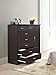 Hodedah 7 Drawer Jumbo Chest, Five Large Drawers, Two Smaller Drawers with Two Lock, Hanging Rod, and Three Shelves | Chocolate