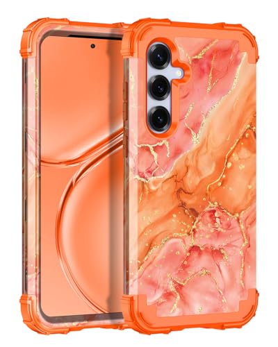 Coque Galaxy S25 antichoc orange robuste évite les bris d'écran