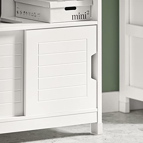 SoBuy FRG128-W, Under Sink Cabinet Bathroom Storage Cabinet with Double Sliding Doors, White - Image 6