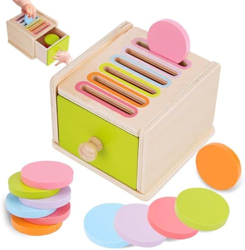 FCSONU Toddlers Montessori Coin Box Toys for 1 2 3 Year Old Boys Girls Baby