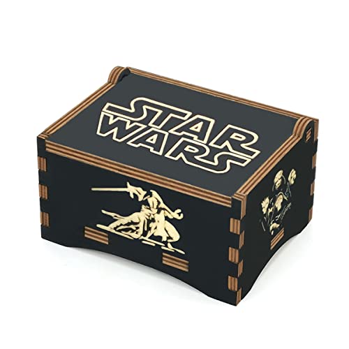 Star Wars Music Box- 18 Note Mechanism Antique Carved Music Box Crafts (Star Wars（Black）) #TOP1