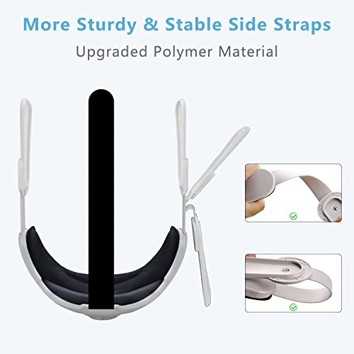Saqico Head Strap For Oculus Quest 2, 3-In-1 Adjustable Halo Headband, Replacement For Elite Strap, Enhanced Comfort And Gaming Immersion Vr Accessories Compatible With Oculus/Meta Quest 2 #TOP4