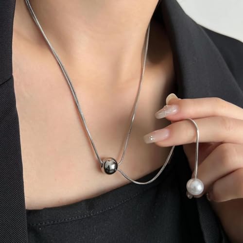Long collier pull à pompons et strass pour femmes mode automne-hiver