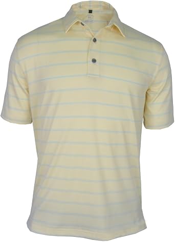 Monterey Club Mens Multifarious Stripe Texture Tailored Collar Short Sleeve Polo Shirt #3644