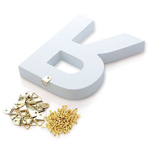 5.9"（L X4.9(H) X0.8(W) 15X12.5X2Cm Wall Letters Marquee Alphabet G Wood Wooden Number Diy Block Words Sign Hanging Decor Letter For Home Bedroom Office Wedding Party Decor White #TOP5