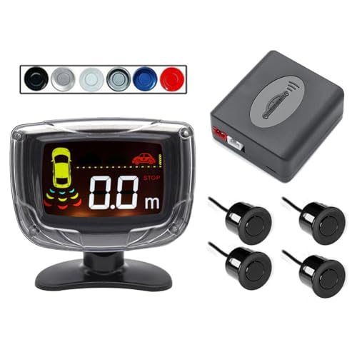 MSCHENZW Kit de sensor de aparcamiento inalámbrico, pantalla LCD, 4 sondas de radar, de alerta de aparcamiento inverso, 500436340