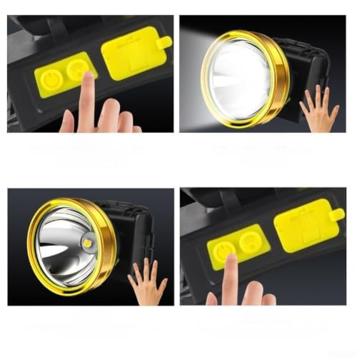Linterna frontal LED P90 recargable impermeable con sensor y cable USB modelo B 5