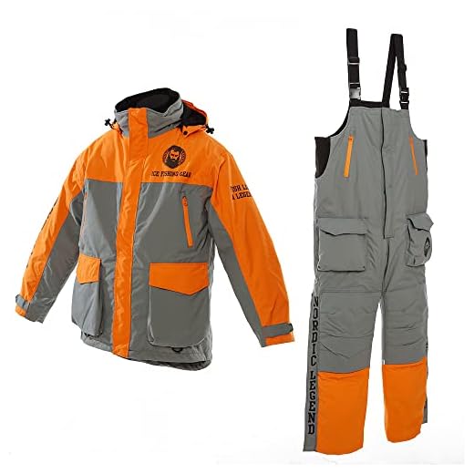 Nordic Legend Aurora Series Ice Fishing Suit with Floatation, Insulated Waterproof Bibs and Jacket for Ice Fishing (Size: XX-Large)