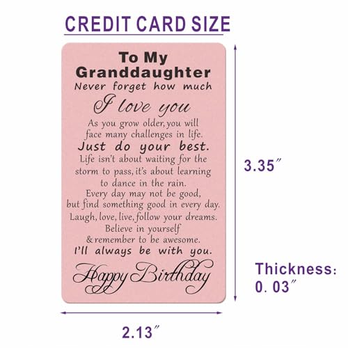 TANWIH Granddaughter Birthday Cards, Happy Birthday Granddaughter, Inspirational Gift for Granddaughter Birthday - Thumbnail 6