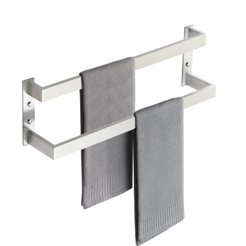 Alise Double Towel Bar, 20" Double Towel Racks for Bathroom, Brushed Nickel