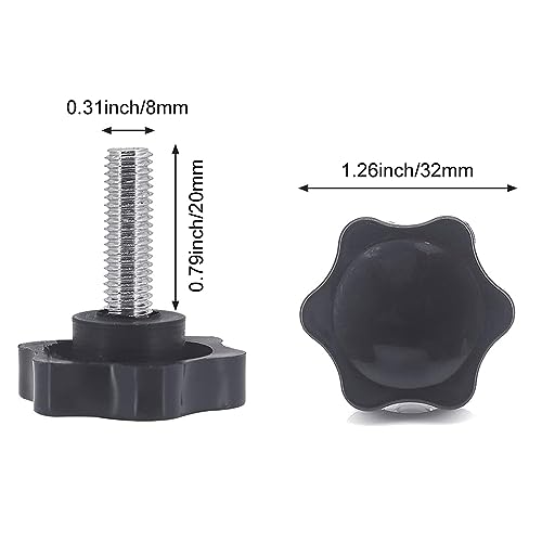 Rändelschraube, Sternschraube, M8 Flügelschraube, Gewinde Klemmknopf, Rändelknopf, Sternkopfschraube, M8 Sterngriffschraube, Sterngriff Schrauben, Sternkopf Klemmknopf, Für Maschinenbau,Möbel,12 Pack