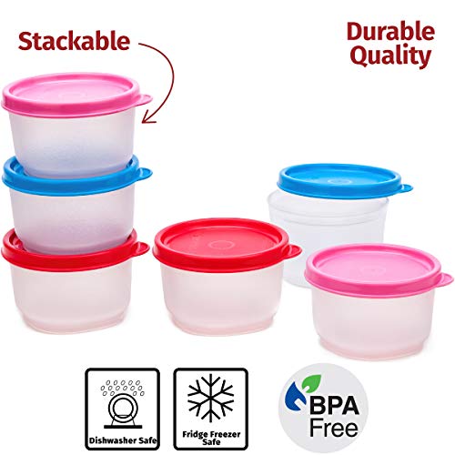 Image of Signoraware Mini Fresh BPA Free Plastic Containers (130ml x 6 | Set of 6 | Multicolor)