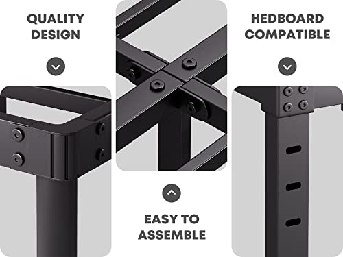 Rldvay King-Size-Bed-Frame, 16 Inch Metal-Bed-Frame-King, Heavy Duty King Platform Bed Frame No Box Spring Needed, Easy Assembly, Noise Free, Black #TOP3