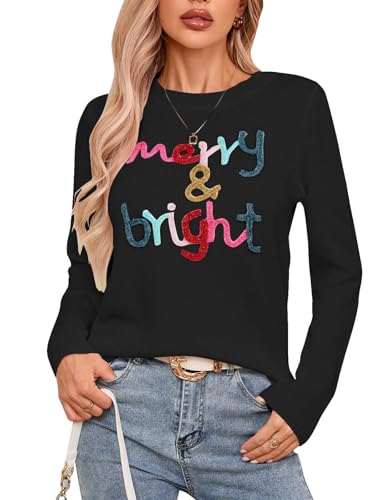 Image of Womens American Flag Sweater Crew Neck Casual Pullover Sweater