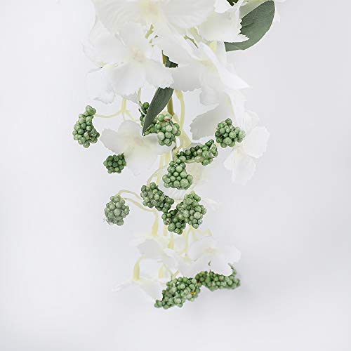 Jareling 6Pcs Artificial Silk Hydrangea Flowers Long Stems Fake Flowers For Tall Vase Wedding Vine Hanging Garlands Flower For Home Office Arch Party Decoration(White) #TOP1
