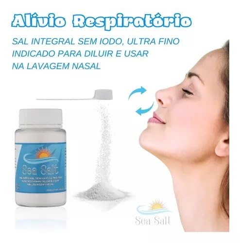 Kit 3 Unidades Sal Ultrafino Sem Iodo Para Limpeza Nasal 100g