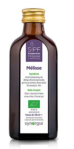 MÉLISSE bio française 100ml | Solution buvable de plantes fraîches | Digestion | Origine France certifiée | Certifié AB | Laboratoire SYNERGIA Cover