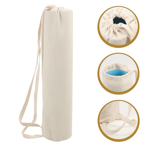 Bolsa para esterilla de yoga duradera en tela resistente y sofisticado blanco natural 7