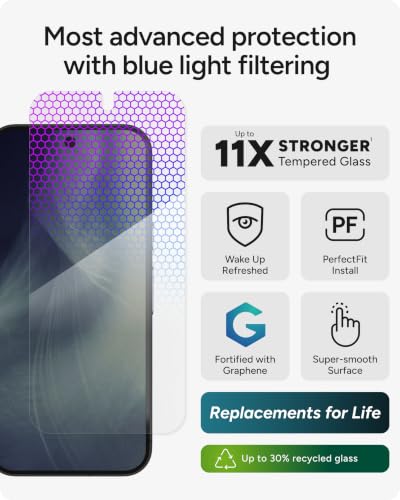 Image of ZAGG XTR5 Google Pixel 11 / Pixel 11 Pro Screen Protector | 11x Stronger Impact Protection, Sleep Better Eyesafe Blue Light Filter, Anti-Reflective, InvisibleShield, Easy Installation