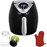Deco Chef 3.7QT Electric Oil-Free Digital Air Fryer for Healthy Frying (DAIRFR) w/Oven Mitt Heat Resistant and Spice Mill