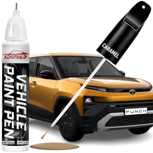 Image of xdotoar Car Touch Up Paint Pen for Tata PUNCH CARAMEL | Factory Color Matched 2K Paint Technology | Car Scratch Remover & Paint Chip Repair | Quick Dry Formula | Rust Protection | 18ml