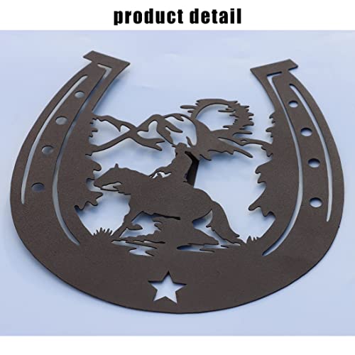 Vinsees Metal Horseshoe Cowboy Boots Cowboy Hat Wall Art Decor, Rustic Western Wall Decor, Western Themed Cowboys Riding Horses Decorations For Home Bedroom Bathroom, Set Of 3 #TOP2