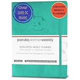 Panda Planner 2026 Undated Weekly Planner, To Do List Notebook with Habit Tracker, 8” x 11”, 53 Weeks, Daily Weekly Monthly Overview for Home, School, Office, Turquoise