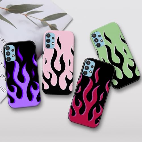 Image of COLORflow Back Cover Compatible with Samsung Galaxy A52 4G / 5G / A52S 5G | Multicolor Flames Customized | Glossy Armoured Bumper with Camera Protection Back Cover