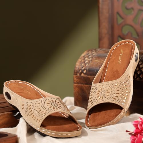 Image of TRASE Women Doctor Ortho Soft Fancy Slippers, Comfortable Sandals For Women, Lightweight Diabetic And Orthopedic Footwear, Ideal For Knee And Foot Pain Relief