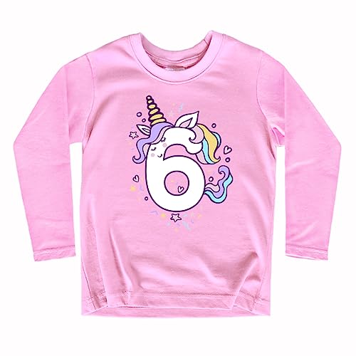 Image of Unicorn 6th Birthday Shirts for Toddler Girls Outfit 6 Year Old Six Sixth Shirt